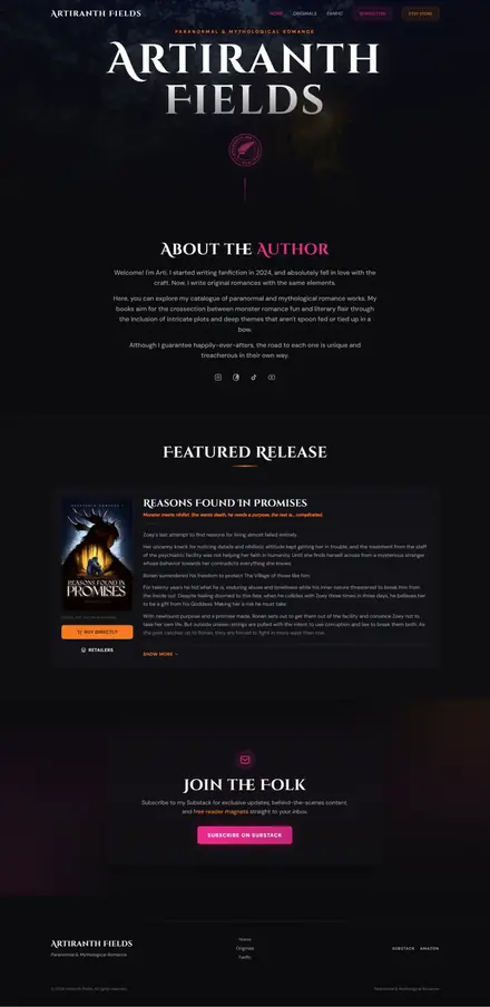 Artiranth Fields website, ebooks websites