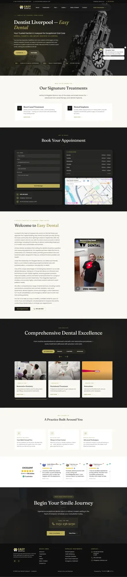 Easy Dental website, healthcare websites