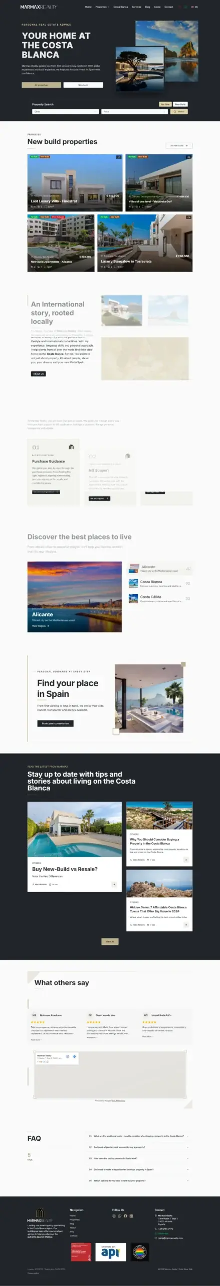 Marmax Realty website, real estate