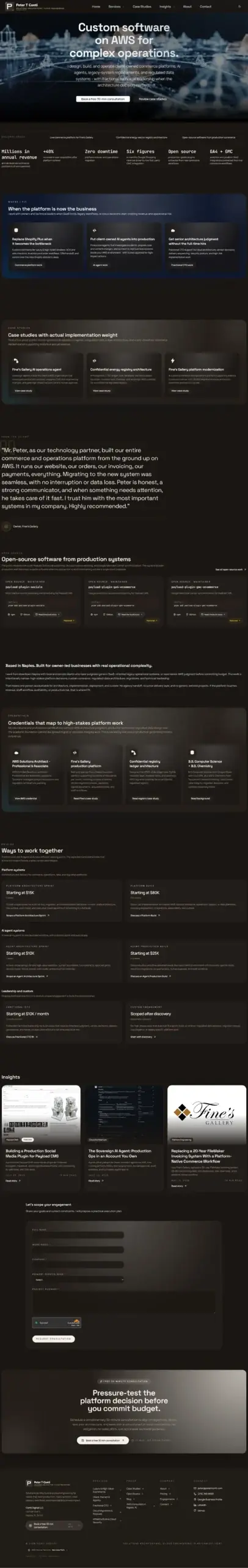 Peter T. Conti website, businesses and consultants