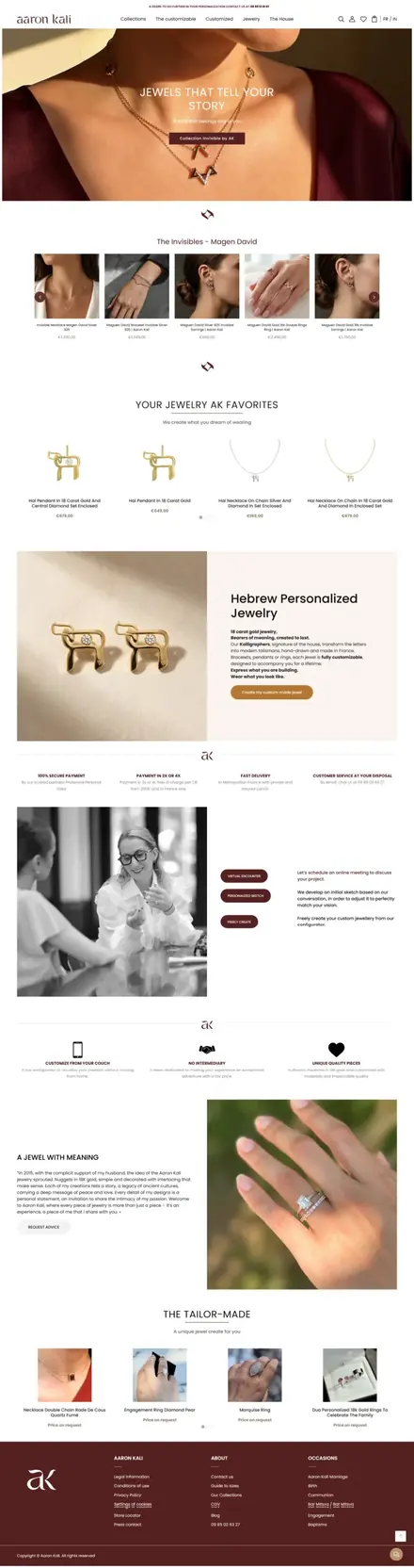Aaron Kali website, fashion & apparel stores