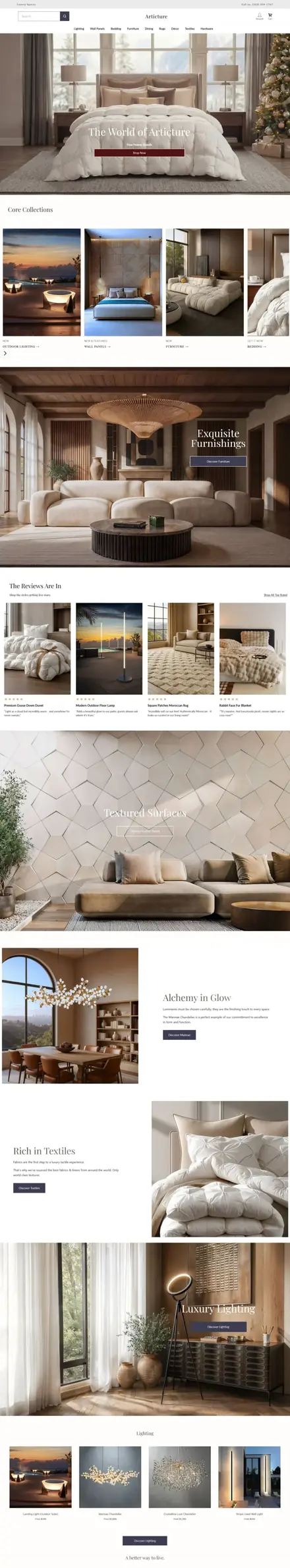 Articture website, dropshipping stores