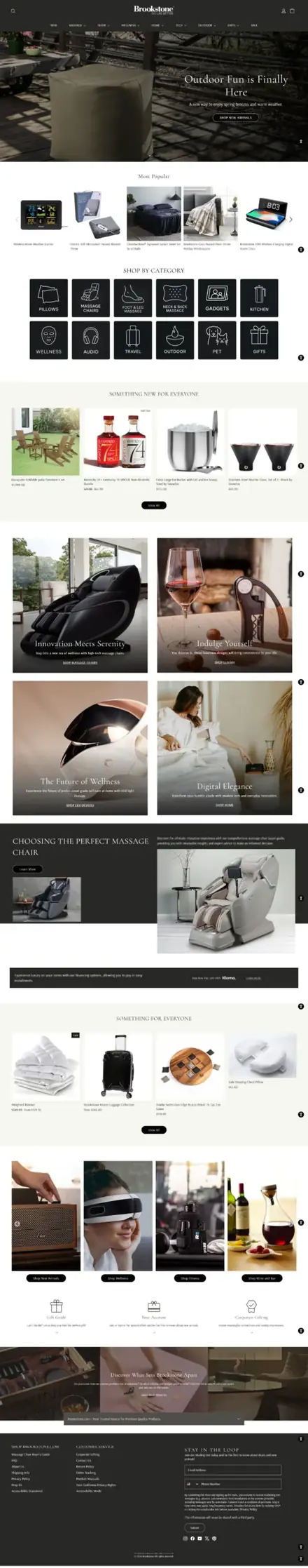 Brookstone website, dropshipping stores