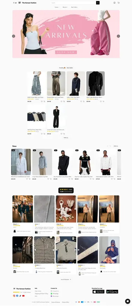 The Korean Fashion website, dropshipping stores