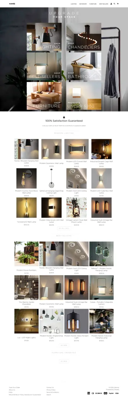 Warmly website, dropshipping stores