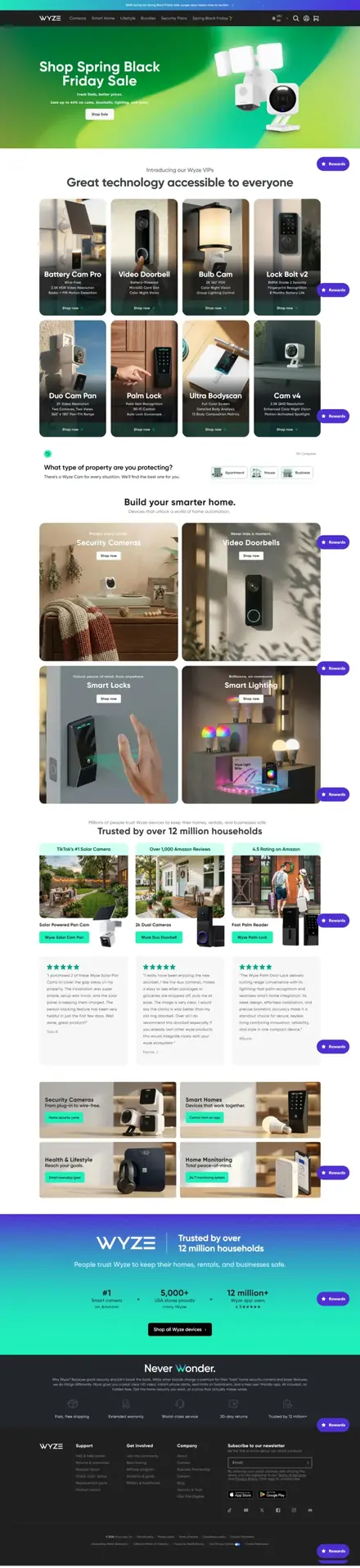 Wyze website, digital product stores