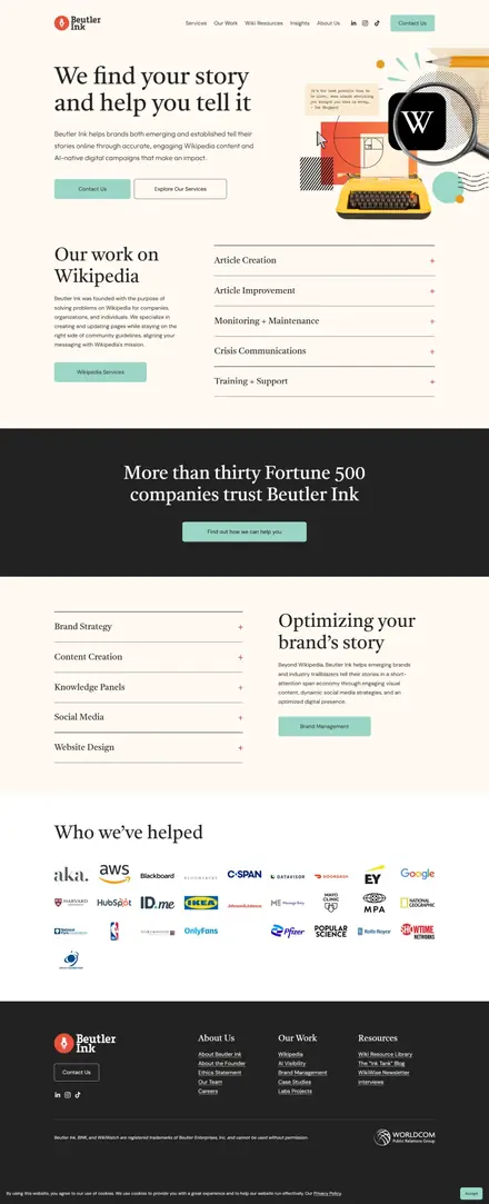 Beutler Ink website, businesses and consultants