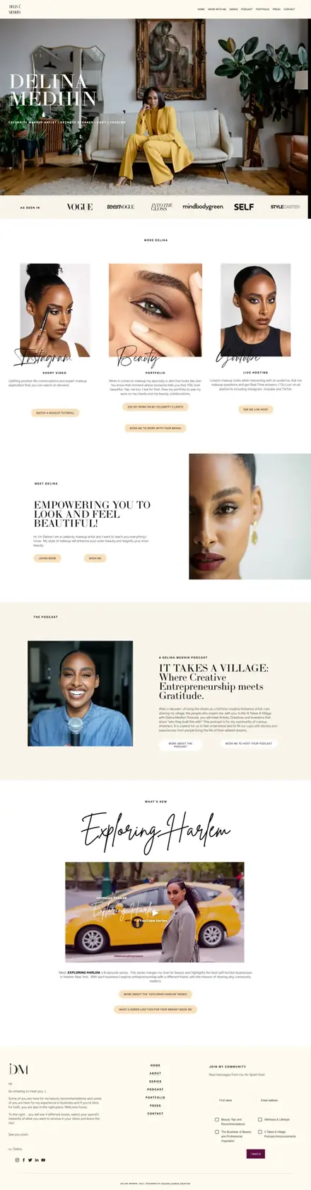Delina Medhin website, services