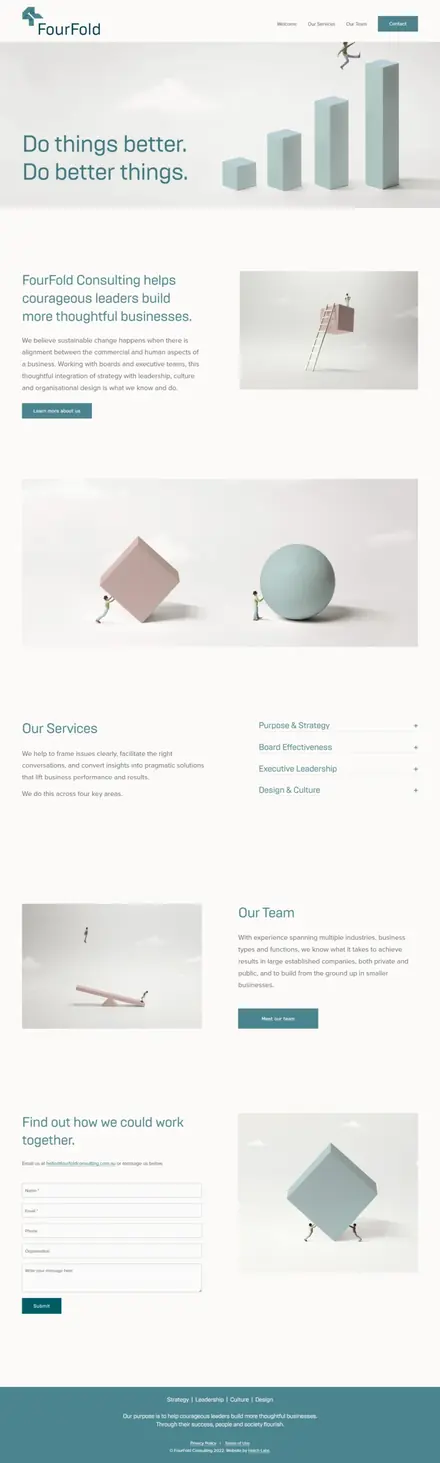 Fourfold Consulting website, businesses and consultants