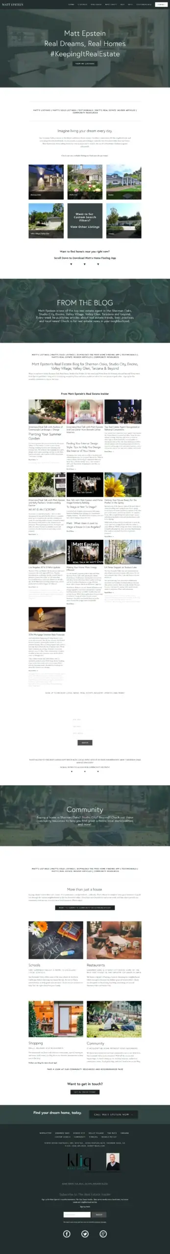 Matt Epstein website, real estate