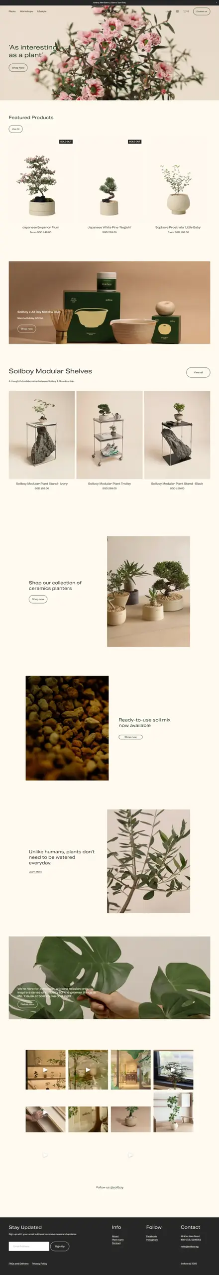 Soilboy website, ecommerce websites