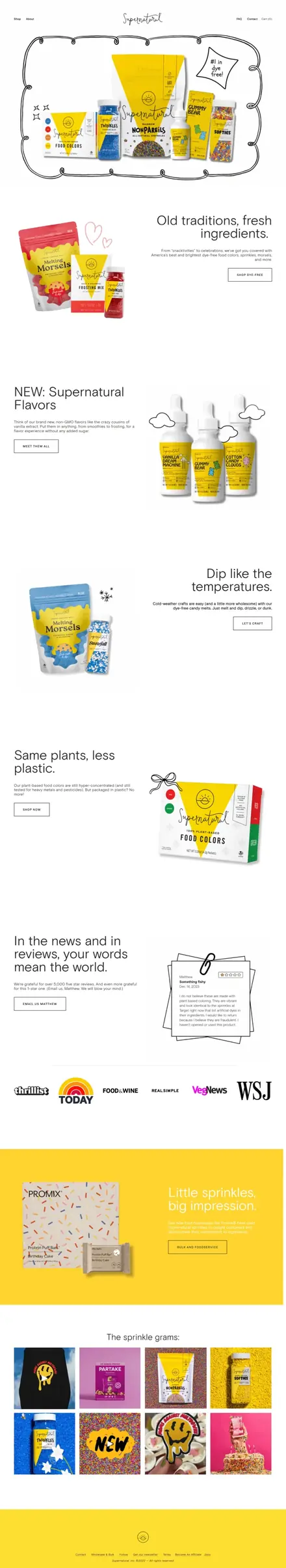 Supernatural Kitchen website, ecommerce websites
