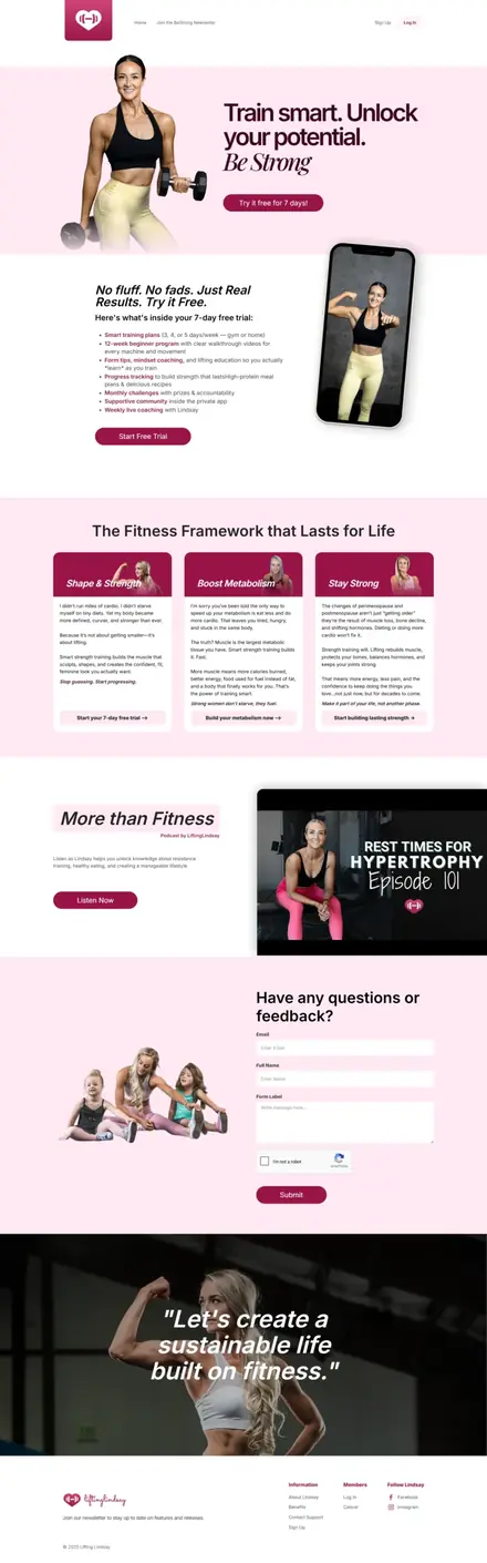 Lifting Lindsay website, membership