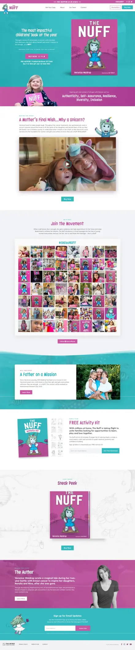 The Nuff website, ecommerce websites