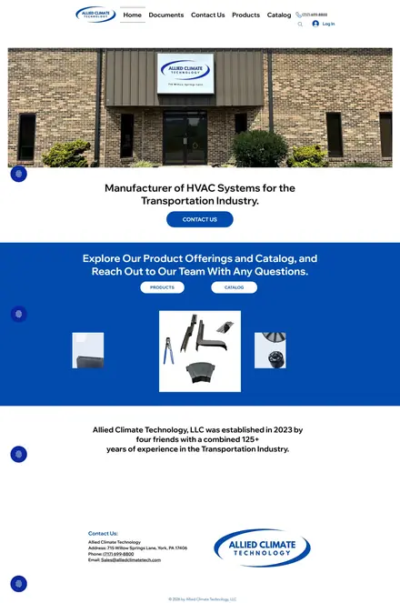 Allied Climate Tech website, ecommerce websites