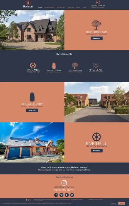 Hallson Homes website, real estate
