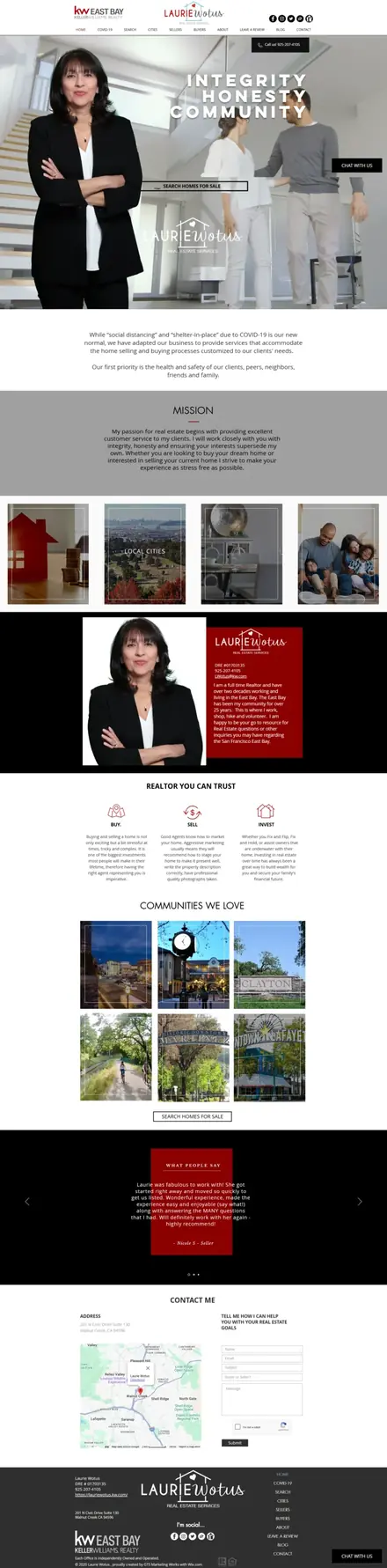 Laurie Wotus website, real estate