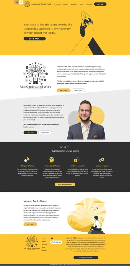 MacKenzie Social Work website, healthcare websites