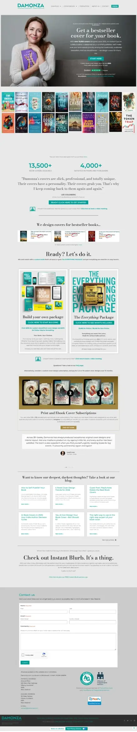 Damonza website, ebooks websites