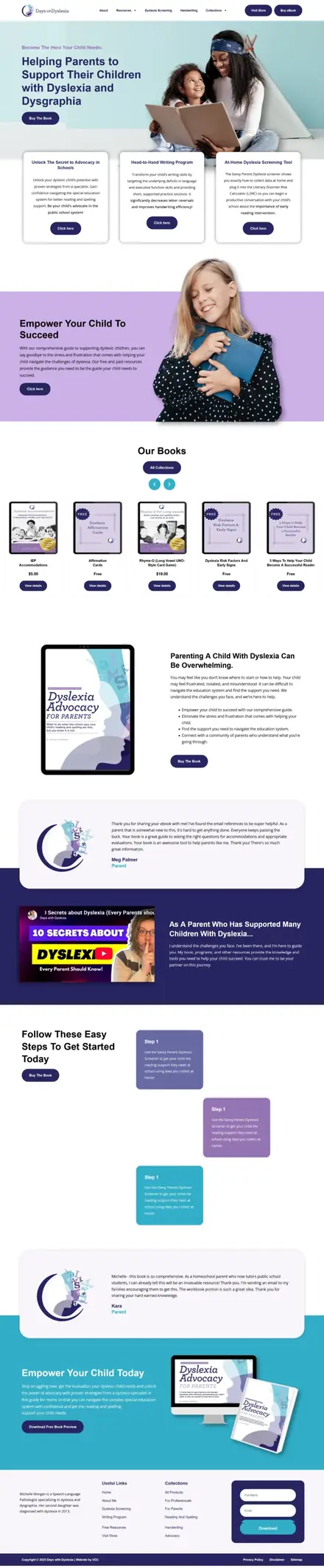 Days with Dyslexia website, ecommerce websites
