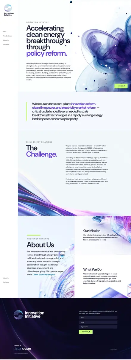 i2 Project website, landing pages