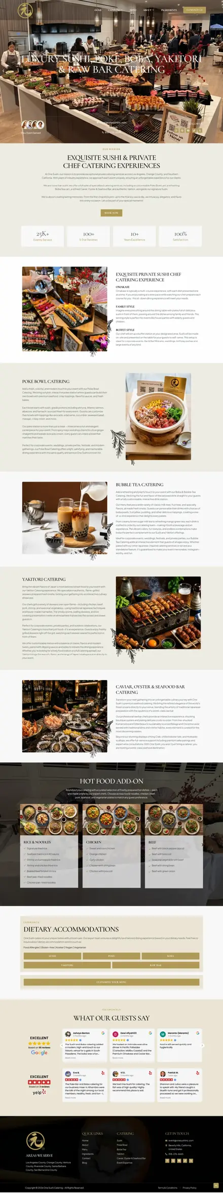 One Sushi website, restaurant websites