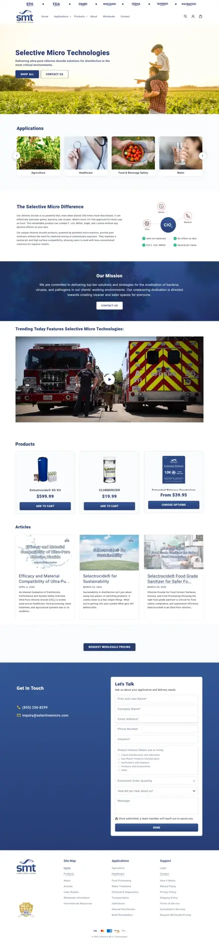 Selective Micro website, ecommerce websites