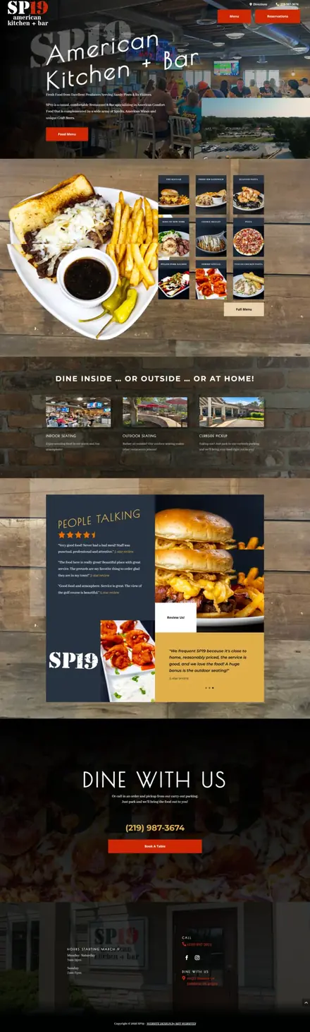 SP-19 website, restaurant websites