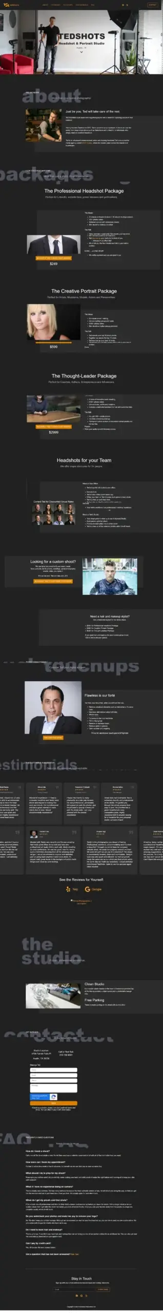 TED Shots website, landing pages