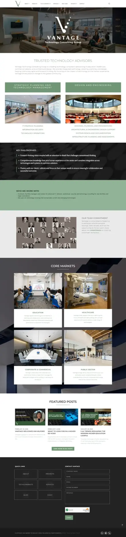 Vantage TCG website, businesses and consultants